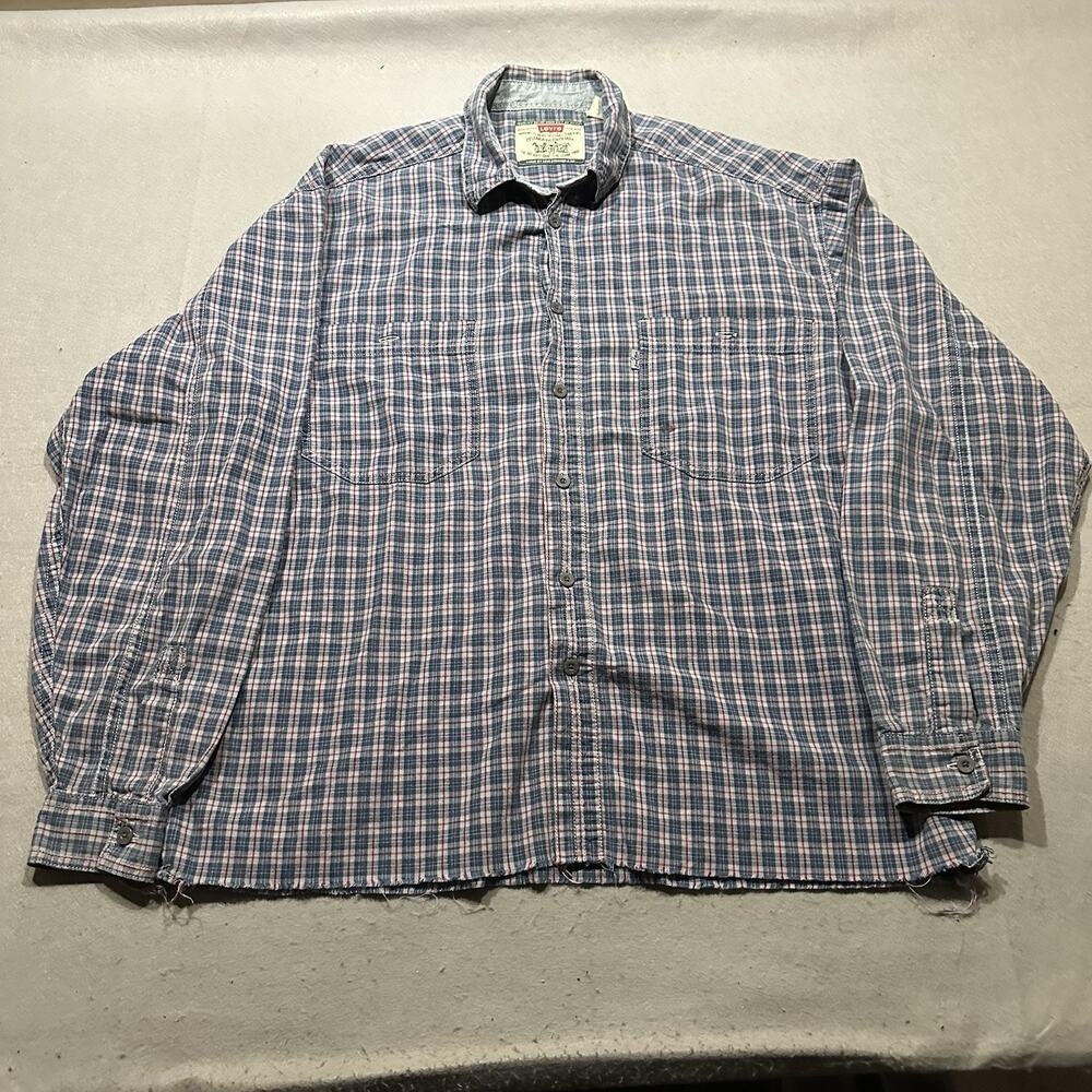 Vintage Levi's Work Shirt Men's Small Plaid 90's Workwear